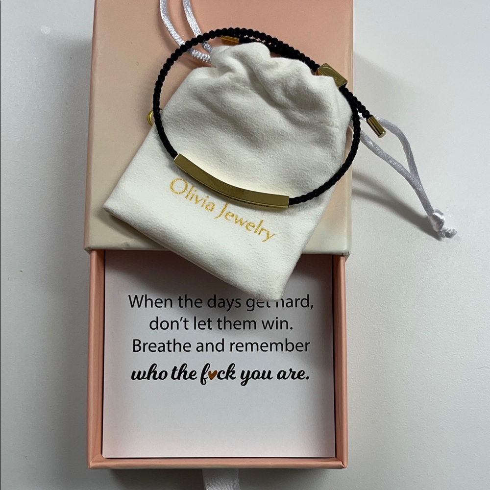 Olivia Black and Gold Bracelet adjustable